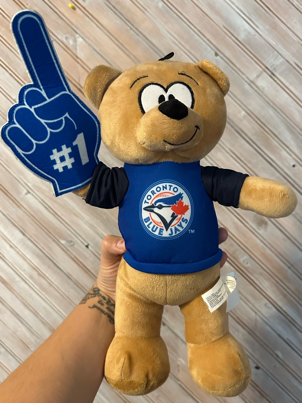 Toronto Blue Jays Plush Bear 1# Fan Foam Finger Kids Fan Gear MLB Baseball